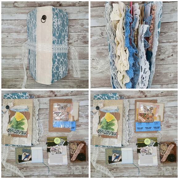 Turquoise Embellished Junk Journal: Flowers, Birds and Butterflies (Discover) - Picture 4 of 16